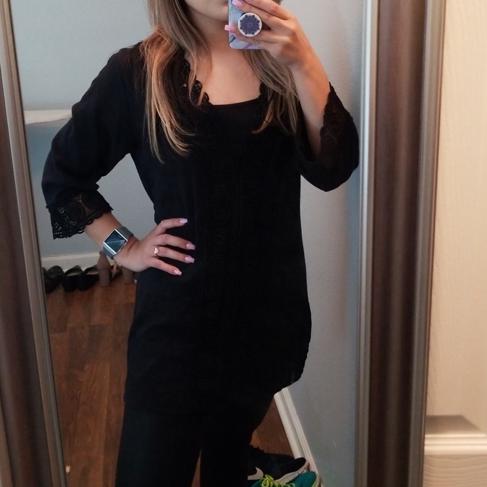 Black swimsuit cover up!
